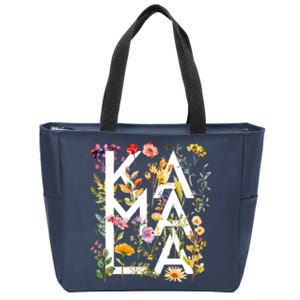 Kamala Harris 2024 Election Floral Flowers Zip Tote Bag