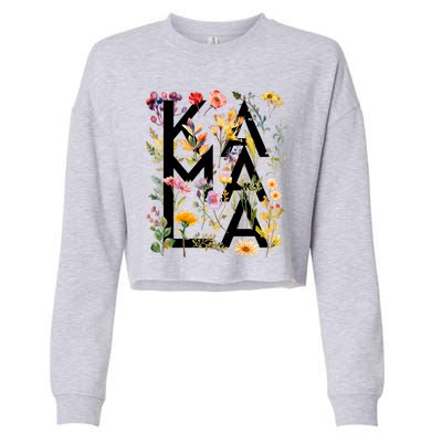 Kamala Harris 2024 Election Floral Flowers Cropped Pullover Crew