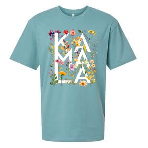 Kamala Harris 2024 Election Floral Flowers Sueded Cloud Jersey T-Shirt