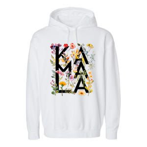 Kamala Harris 2024 Election Floral Flowers Garment-Dyed Fleece Hoodie