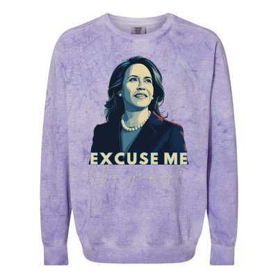 Kamala Harris 2024 Excuse Me IM Speaking Funny Saying Colorblast Crewneck Sweatshirt