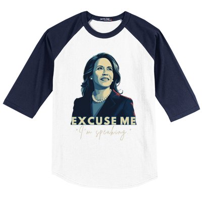 Kamala Harris 2024 Excuse Me IM Speaking Funny Saying Baseball Sleeve Shirt