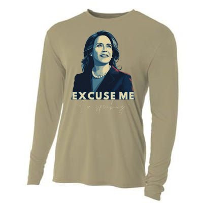 Kamala Harris 2024 Excuse Me IM Speaking Funny Saying Cooling Performance Long Sleeve Crew