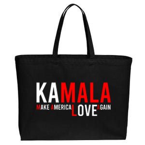 Kamala Harris 2024 For President Make America Love Again Cotton Canvas Jumbo Tote