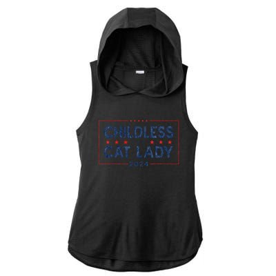 Kamala Harris 2024 For President Election Childless Cat Lady Ladies PosiCharge Tri-Blend Wicking Draft Hoodie Tank