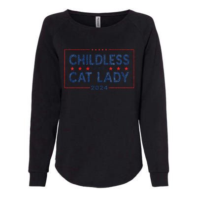 Kamala Harris 2024 For President Election Childless Cat Lady Womens California Wash Sweatshirt