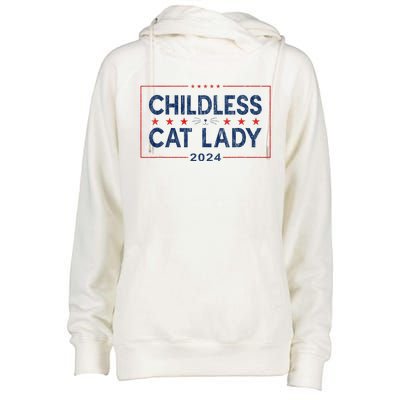 Kamala Harris 2024 For President Election Childless Cat Lady Womens Funnel Neck Pullover Hood