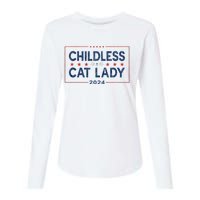 Kamala Harris 2024 For President Election Childless Cat Lady Womens Cotton Relaxed Long Sleeve T-Shirt