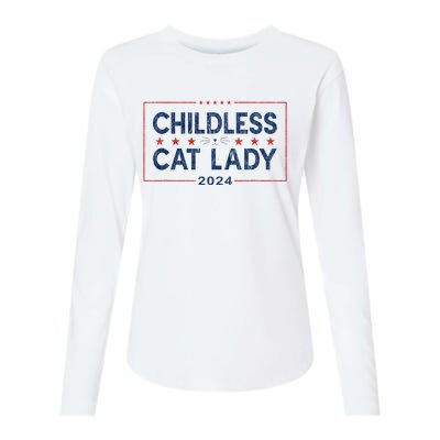 Kamala Harris 2024 For President Election Childless Cat Lady Womens Cotton Relaxed Long Sleeve T-Shirt