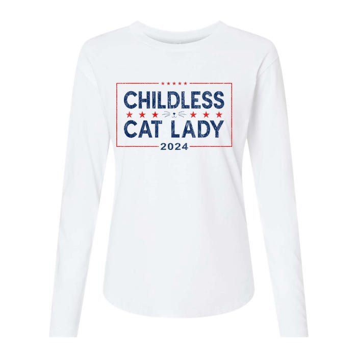 Kamala Harris 2024 For President Election Childless Cat Lady Womens Cotton Relaxed Long Sleeve T-Shirt