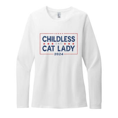 Kamala Harris 2024 For President Election Childless Cat Lady Womens CVC Long Sleeve Shirt