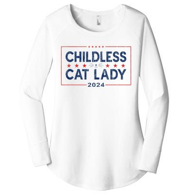 Kamala Harris 2024 For President Election Childless Cat Lady Women's Perfect Tri Tunic Long Sleeve Shirt