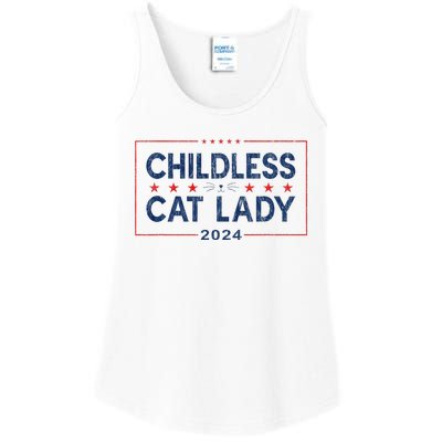 Kamala Harris 2024 For President Election Childless Cat Lady Ladies Essential Tank