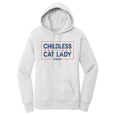 Kamala Harris 2024 For President Election Childless Cat Lady Women's Pullover Hoodie