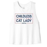 Kamala Harris 2024 For President Election Childless Cat Lady Women's Racerback Cropped Tank