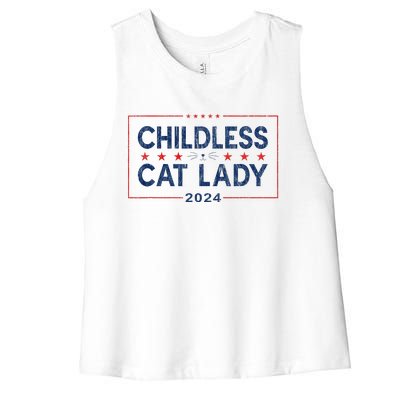 Kamala Harris 2024 For President Election Childless Cat Lady Women's Racerback Cropped Tank