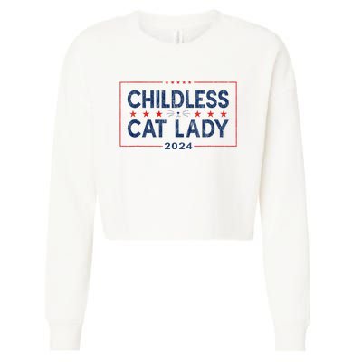 Kamala Harris 2024 For President Election Childless Cat Lady Cropped Pullover Crew