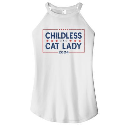 Kamala Harris 2024 For President Election Childless Cat Lady Women's Perfect Tri Rocker Tank