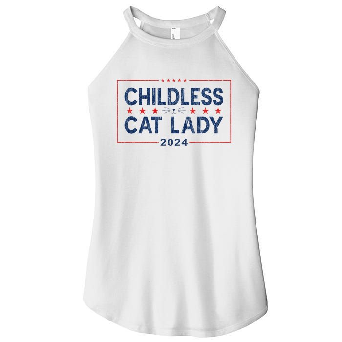 Kamala Harris 2024 For President Election Childless Cat Lady Women's Perfect Tri Rocker Tank