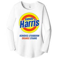 Kamala Harris 2024 Removes Stubborn Orange Stains Funny Vote Women's Perfect Tri Tunic Long Sleeve Shirt