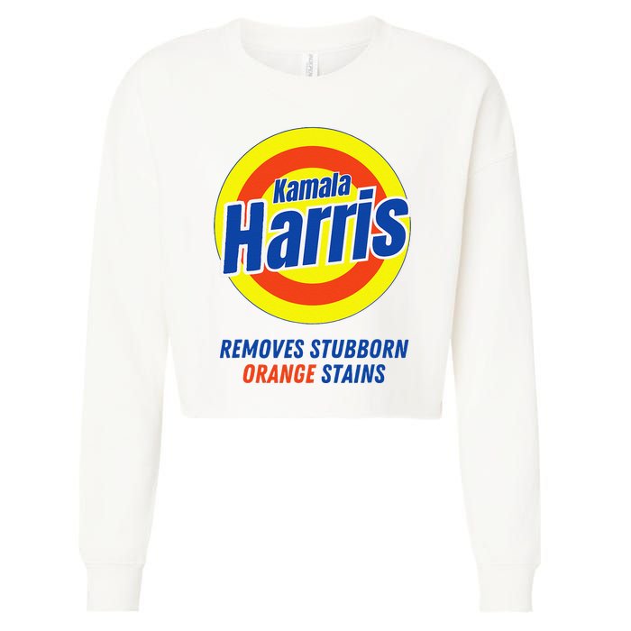 Kamala Harris 2024 Removes Stubborn Orange Stains Funny Vote Cropped Pullover Crew