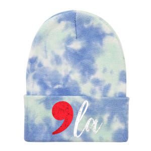 Kamala Harris 2024 President Comma La Funny Tie Dye 12in Knit Beanie