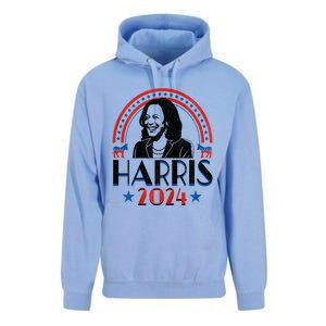 Kamala Harris 2024 Madam President Retro Vote Democrat Women Unisex Surf Hoodie