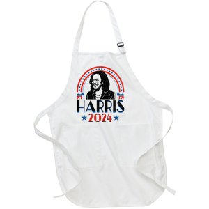 Kamala Harris 2024 Madam President Retro Vote Democrat Women Full-Length Apron With Pockets