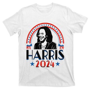 Kamala Harris 2024 Madam President Retro Vote Democrat Women T-Shirt