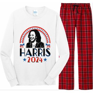 Kamala Harris 2024 Madam President Retro Vote Democrat Women Long Sleeve Pajama Set