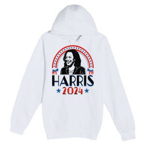 Kamala Harris 2024 Madam President Retro Vote Democrat Women Premium Pullover Hoodie