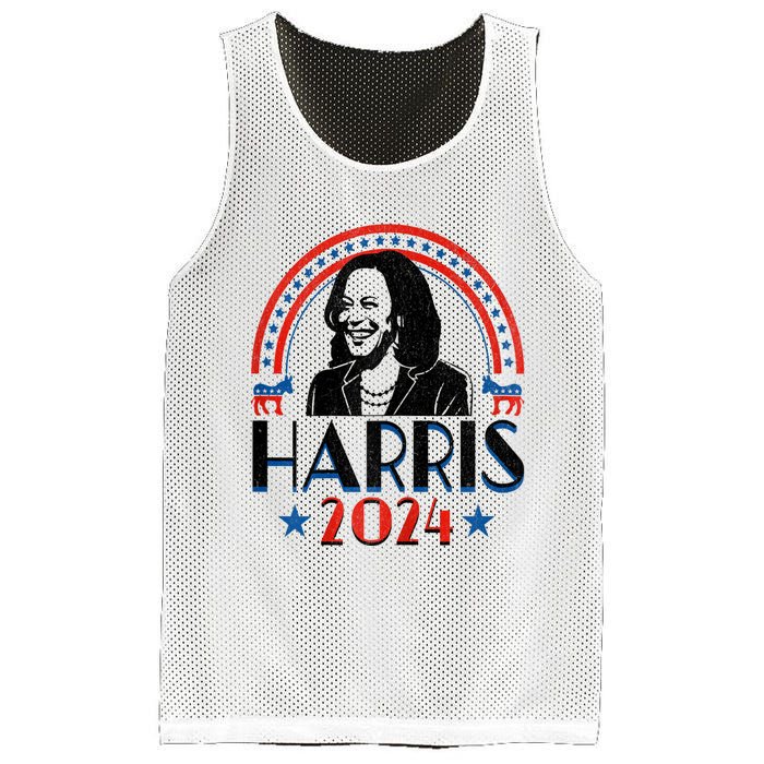 Kamala Harris 2024 Madam President Retro Vote Democrat Women Mesh Reversible Basketball Jersey Tank