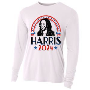 Kamala Harris 2024 Madam President Retro Vote Democrat Women Cooling Performance Long Sleeve Crew