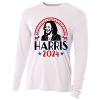 Kamala Harris 2024 Madam President Retro Vote Democrat Women Cooling Performance Long Sleeve Crew