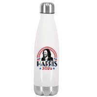 Kamala Harris 2024 Madam President Retro Vote Democrat Women Stainless Steel Insulated Water Bottle