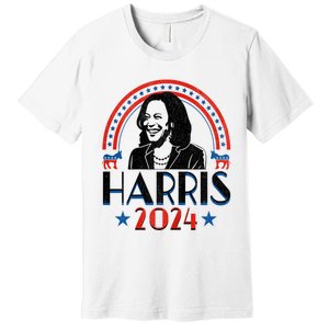 Kamala Harris 2024 Madam President Retro Vote Democrat Women Premium T-Shirt