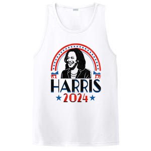 Kamala Harris 2024 Madam President Retro Vote Democrat Women PosiCharge Competitor Tank