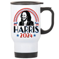 Kamala Harris 2024 Madam President Retro Vote Democrat Women Stainless Steel Travel Mug