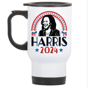 Kamala Harris 2024 Madam President Retro Vote Democrat Women Stainless Steel Travel Mug