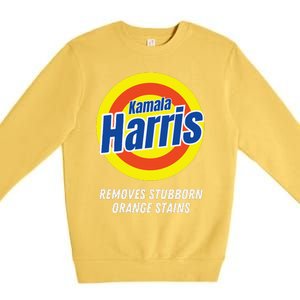 Kamala Harris 2024 Removes Stubborn Orange Stains Humorous Premium Crewneck Sweatshirt