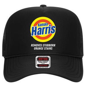 Kamala Harris 2024 Removes Stubborn Orange Stains Humorous High Crown Mesh Back Trucker Hat