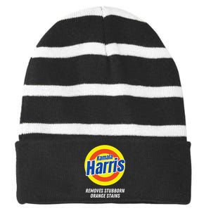 Kamala Harris 2024 Removes Stubborn Orange Stains Humorous Striped Beanie with Solid Band