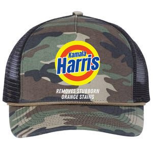 Kamala Harris 2024 Removes Stubborn Orange Stains Humorous Retro Rope Trucker Hat Cap