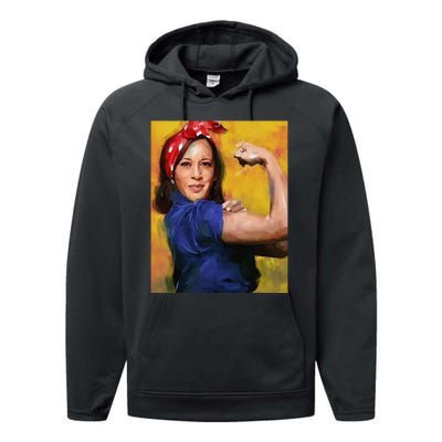 Kamala Harris 2024 Rosie The Riveter Childless Cat Lady Vote Performance Fleece Hoodie