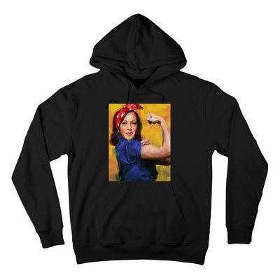 Kamala Harris 2024 Rosie The Riveter Childless Cat Lady Vote Hoodie