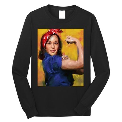 Kamala Harris 2024 Rosie The Riveter Childless Cat Lady Vote Long Sleeve Shirt