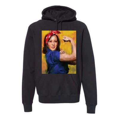 Kamala Harris 2024 Rosie The Riveter Childless Cat Lady Vote Premium Hoodie