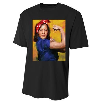 Kamala Harris 2024 Rosie The Riveter Childless Cat Lady Vote Performance Sprint T-Shirt