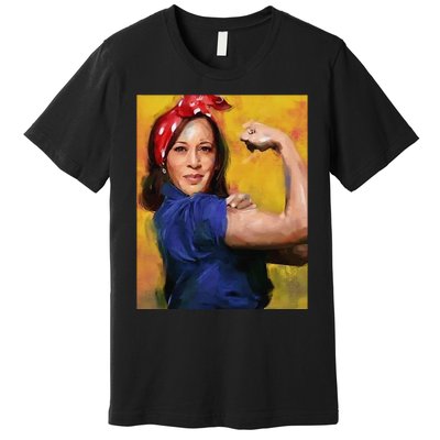 Kamala Harris 2024 Rosie The Riveter Childless Cat Lady Vote Premium T-Shirt