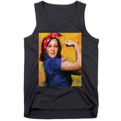 Kamala Harris 2024 Rosie The Riveter Childless Cat Lady Vote Tank Top